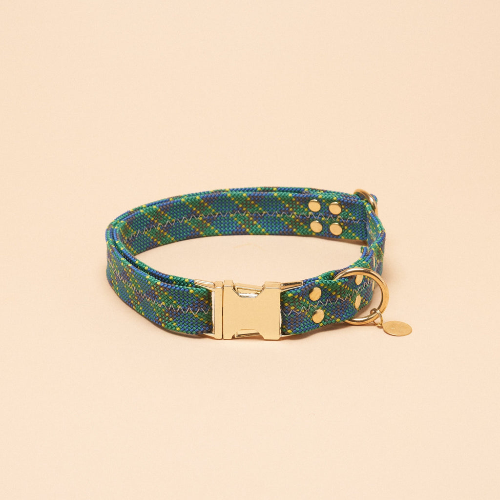 Dexter Large Dog Collar - Tartan Green