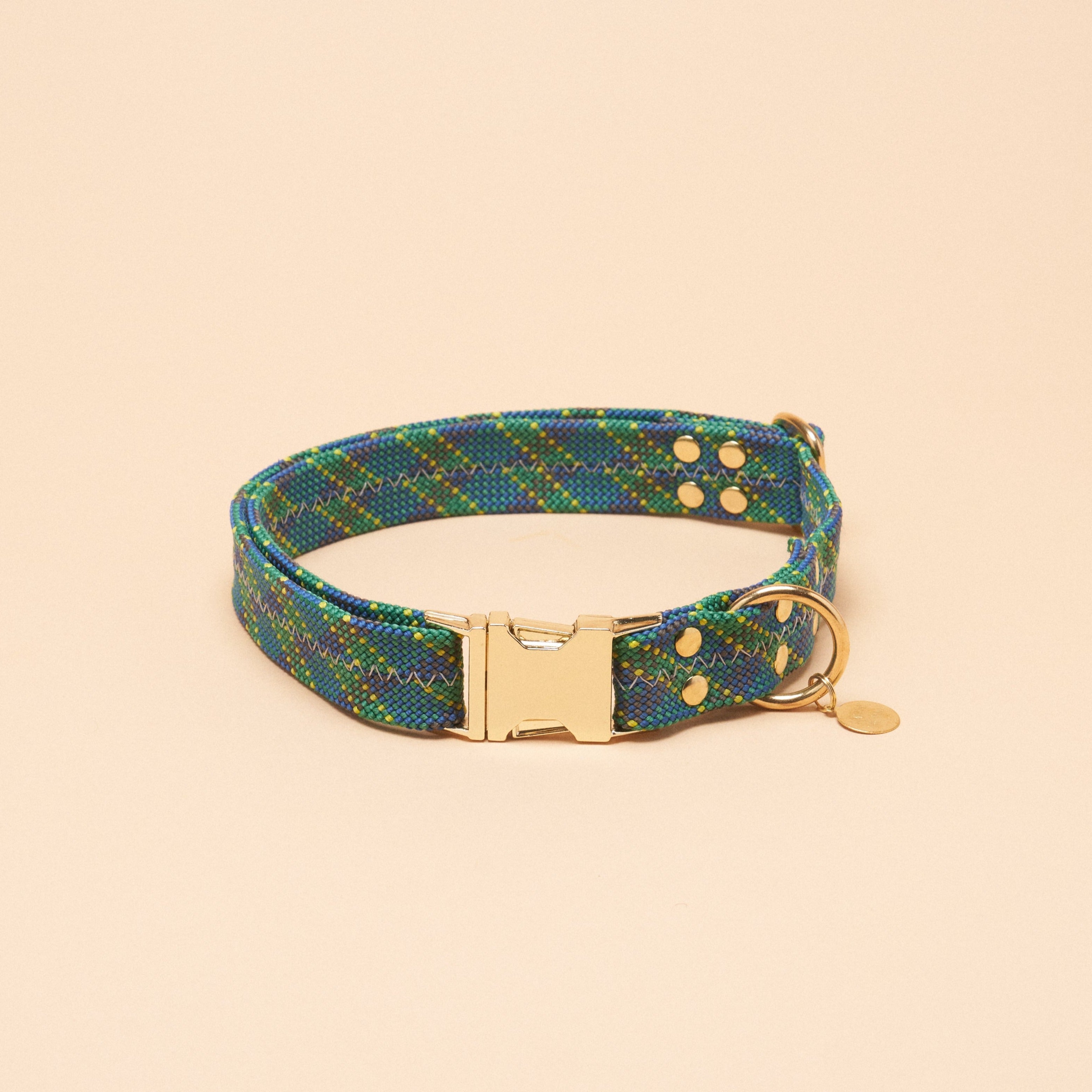 Dexter Large Dog Collar - Tartan Green