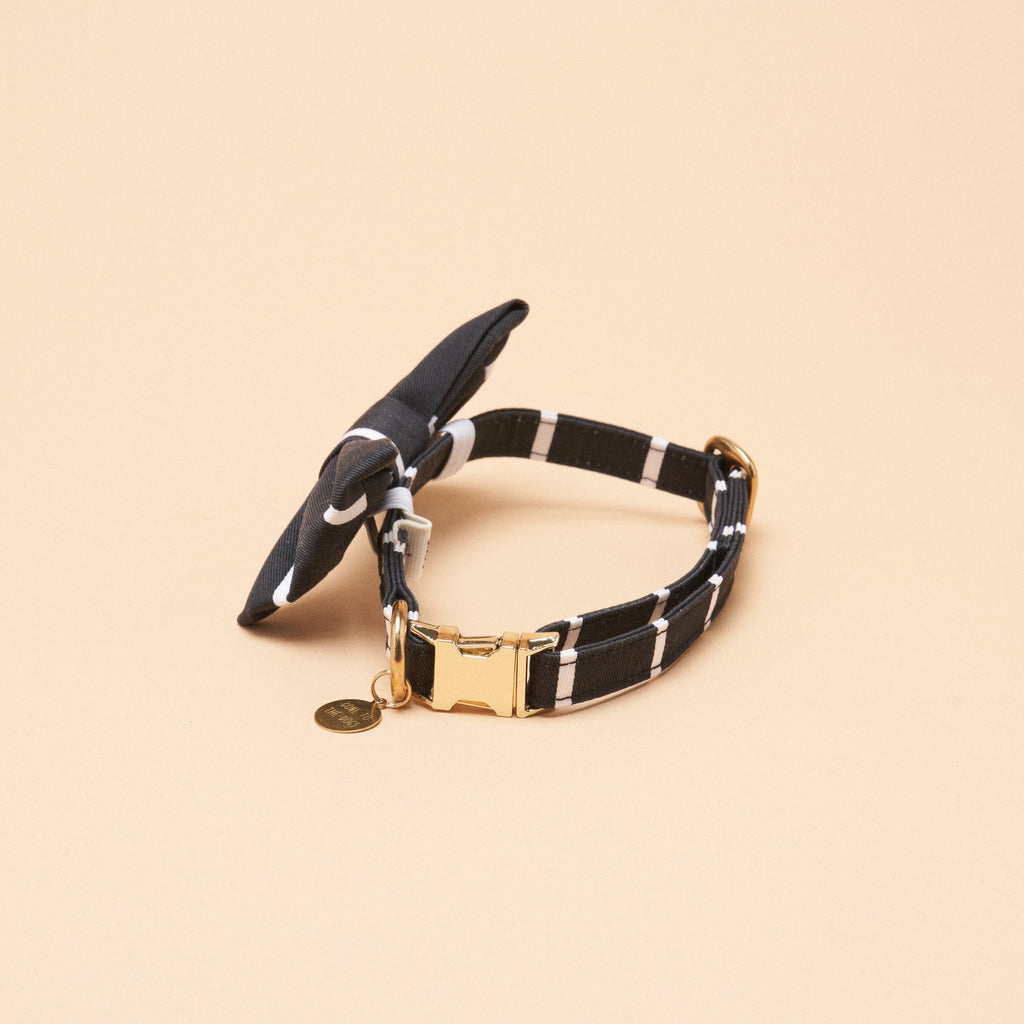 Bailey Bowtie Collar - Navy Stripe