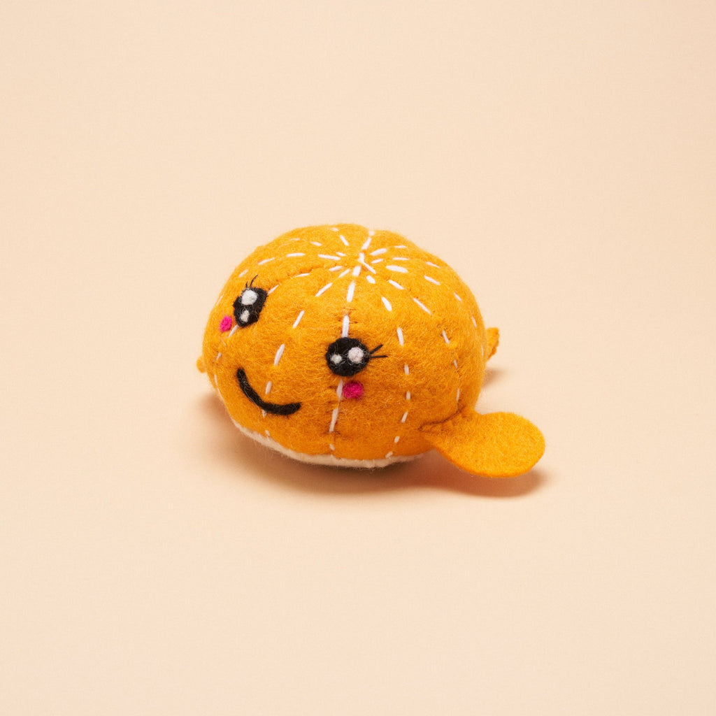 Orange Whale Squeaker Toy