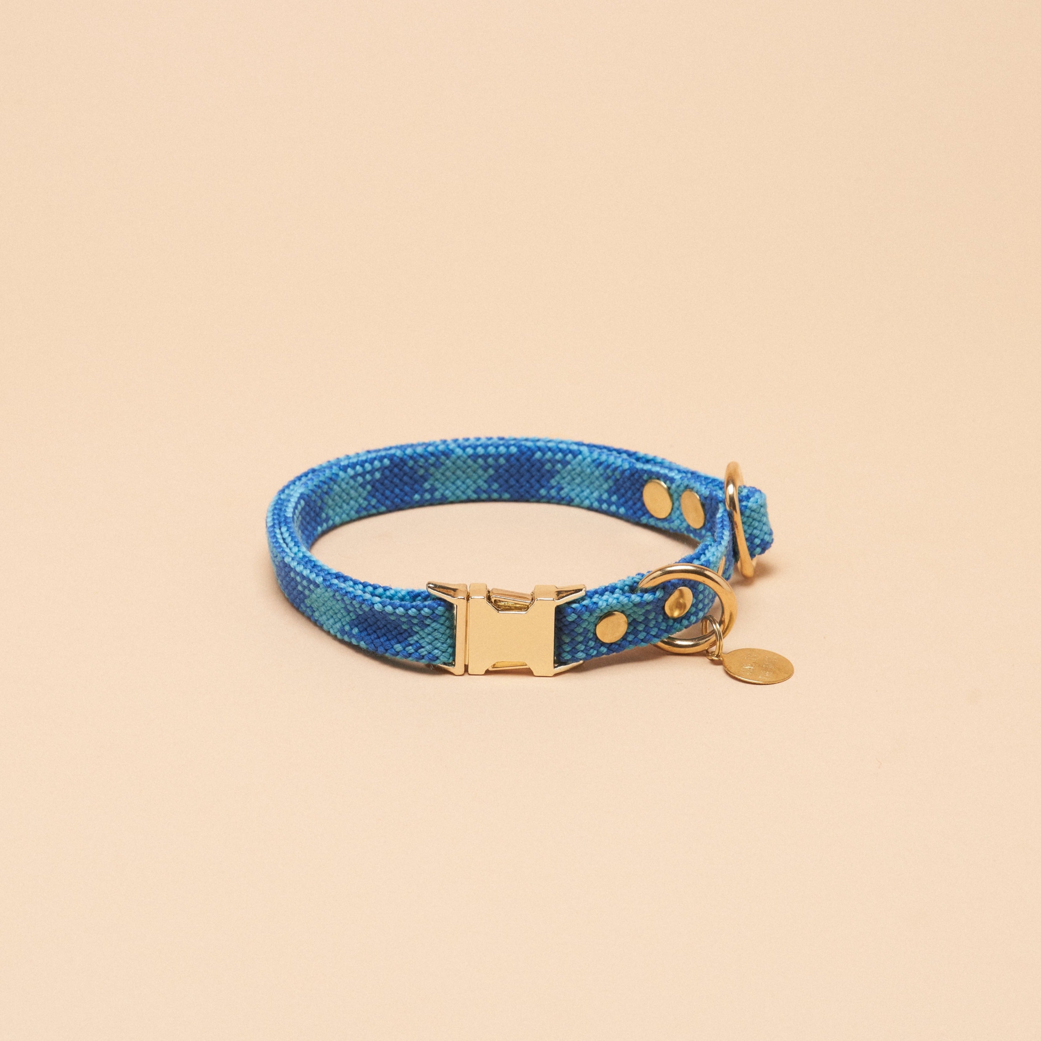 Saimin Flat Rope Collar - Aqua