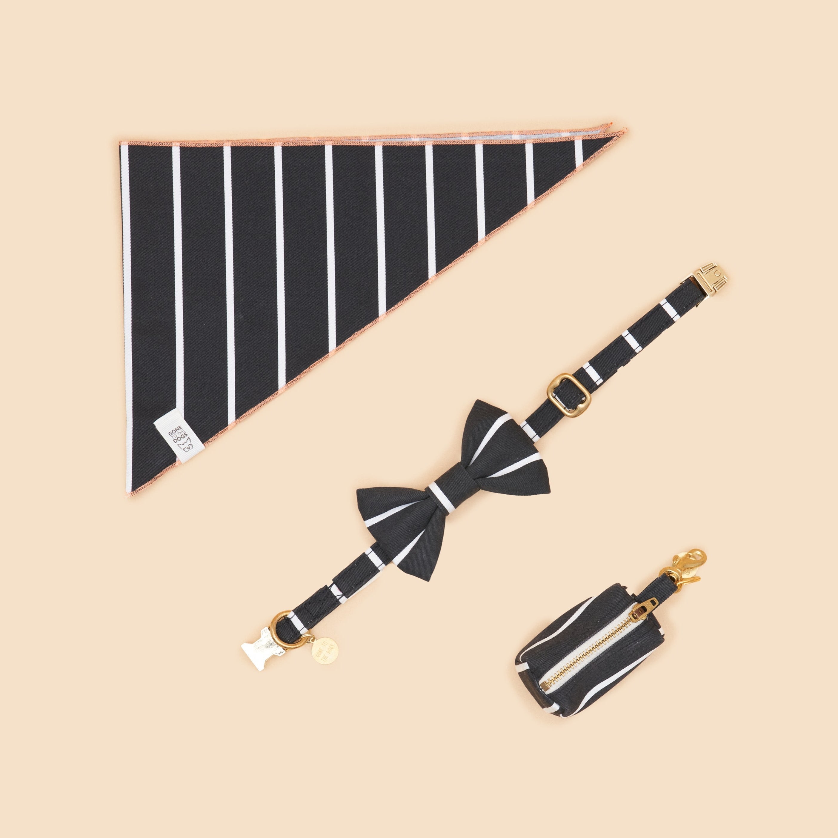 Bailey Bowtie Collar - Navy Stripe