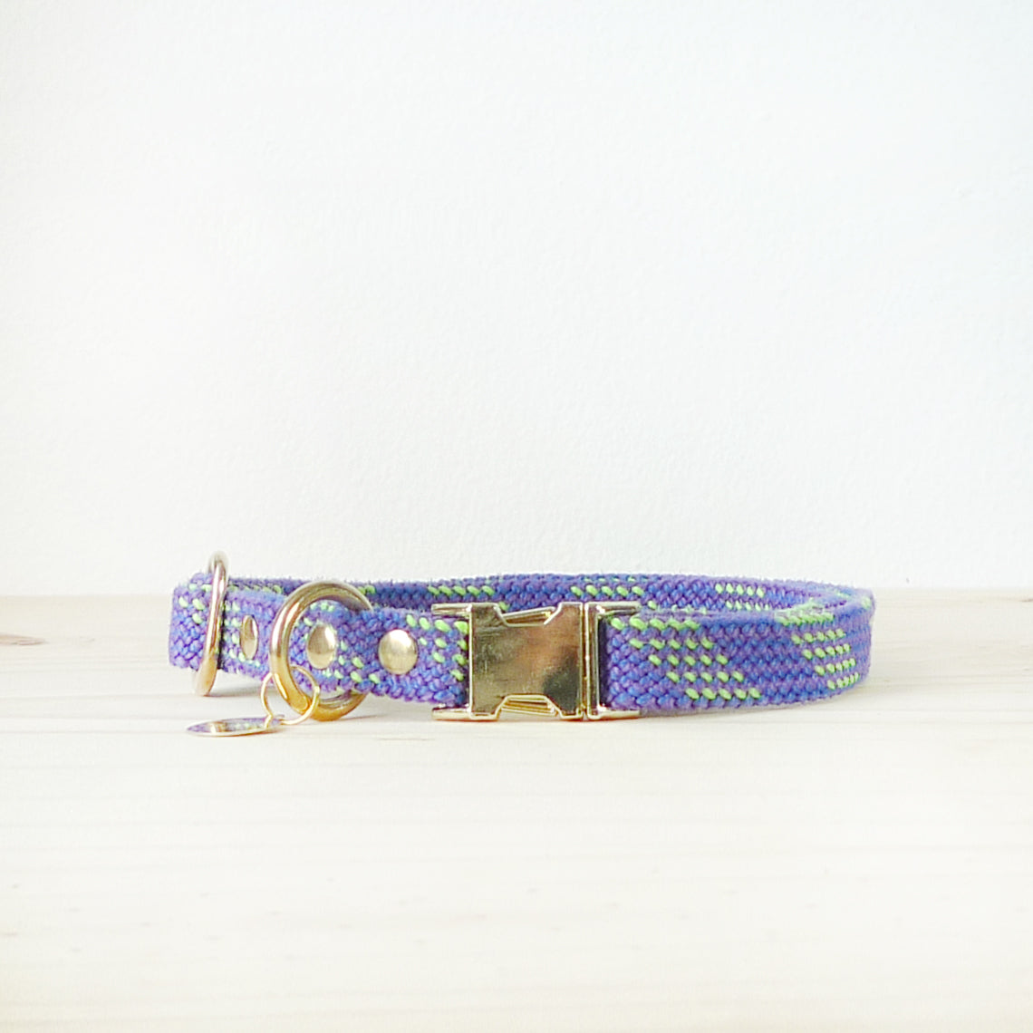 Saimin Flat Rope Collar - Purple Mint