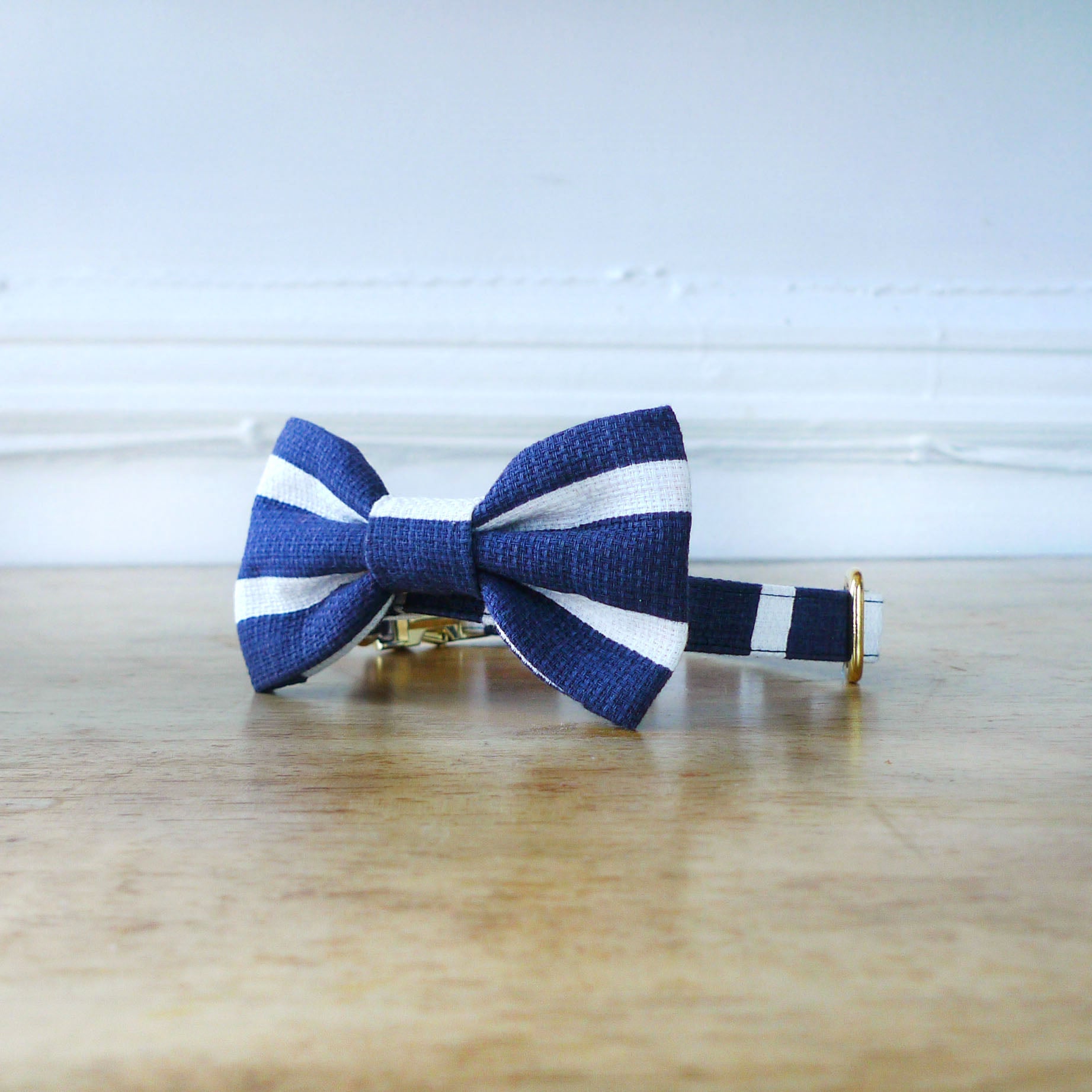 Bailey Bowtie Collar - Heavy Blue Denim Stripe
